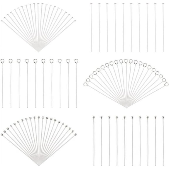 600pcs 2 Inch Head Pins & Eye Pins 304 Stainless Steel 21 Gauge Craft Pins for Jewelry Making