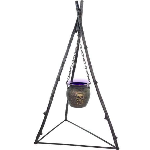 Haunted Hill Farm Halloween Accessory Animated Witch Cauldron, Indoor Décor, 4.7-Ft.