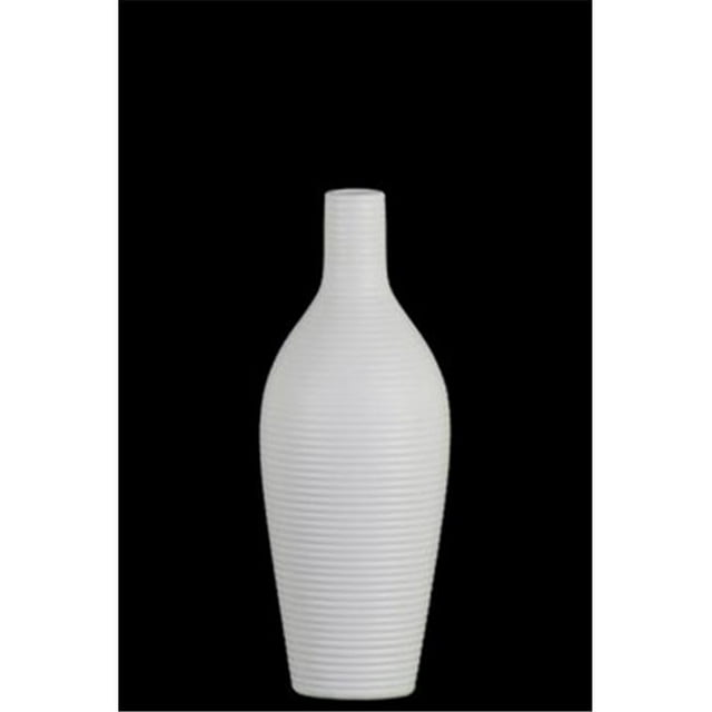 Urban Trends Collection 53037 Ceramic Bottle Vase with Short Neck, White - Small