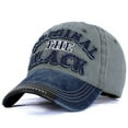 thumbnail image 2 of Men Hats Vintage Baseball Cap Washed Denim Trucker Cap for Men Women Adjustable Sun Hat Distressed Snapback Rock Dad Hat,Grey, 2 of 4
