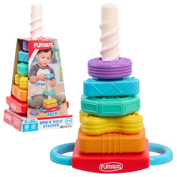 Playskool Spin 'N Rock Stacker - Baby Learning Toy for Sorting & Spinning Fun  for Toddlers