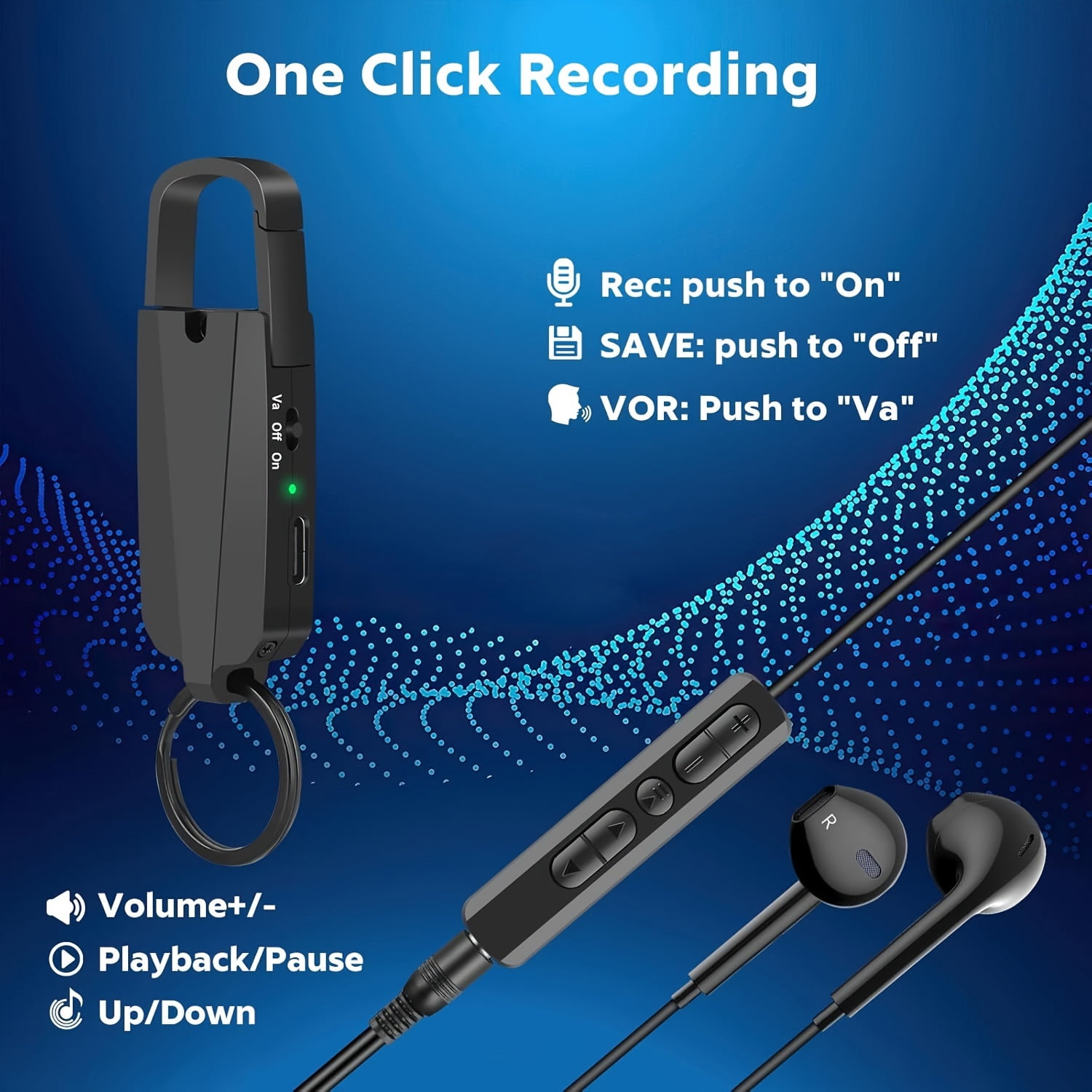 64GB Digital Voice Recorder with Playback - 4in 1 Voice Activated Recorder Audio Recording Device - 760 Hours Capacity for Lectures Meetings Interviews