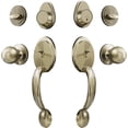thumbnail image 1 of Ensemble de Poignées de Porte d'Entrée, Ensemble de Serrure de Porte d'Entrée en Nickel Satiné, Ensemble de Poignées d'Entrée avec Serrure, Pêne Dormant à Cylindre Simple et Poignée à Bouton, Réversible pour Portes Droitier et Gaucher (Antique_, 1 of 6