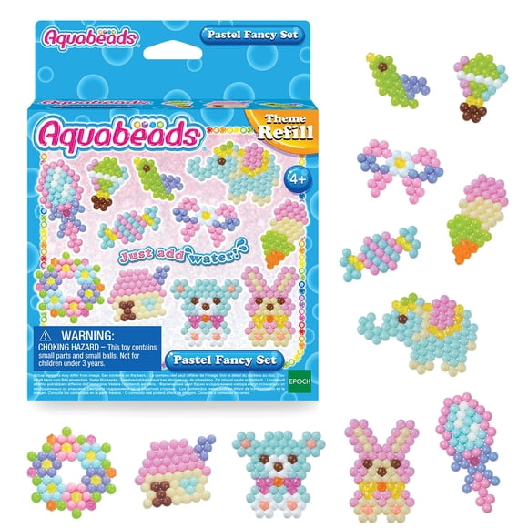 Aquabeads Juego Pastel Elegante, más de 600 Cuentas, 11 Colores, Plantillas