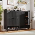 thumbnail image 3 of Hawsaiy Entrance Shoe Cabinet with Doors, 6-Tier Farmhouse Shoe Storage Organizer with Adjustable Shelves, Holds 18-24 Pairs, Entryway Shoe Rack Cabinet with Metal Legs, Black, 3 of 9