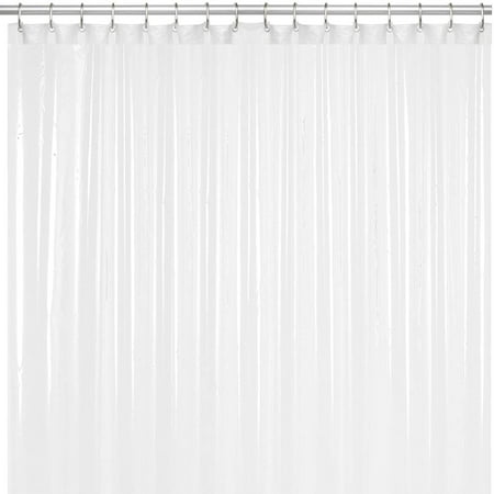LiBa PEVA 8-Gauge Bathroom Shower Stall Curtain Liner, 72" W x 72" H 8G White, Heavyweight Non-Toxic Fabric, Heavy-Duty Thickness, Waterproof, Mold & Mildew-Resistant