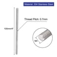 thumbnail image 2 of Unique Bargains M4 x 100mm Acier Inoxydable 304 Tige Entièrement Filetée 5 Pcs Ton Argent, 2 of 3