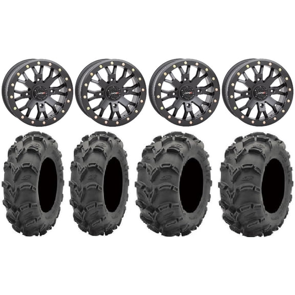 System 3 SB-4 Black (6 1/4 3) 14" Wheels 28" Mud Lite XL Tires Can-Am Defender