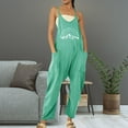 thumbnail image 3 of B91xZ Salopette Décontractée pour Femmes, Col Rond, Dos Ouvert, Été, Ample, avec Poches, Vert Menthe m, 3 of 4
