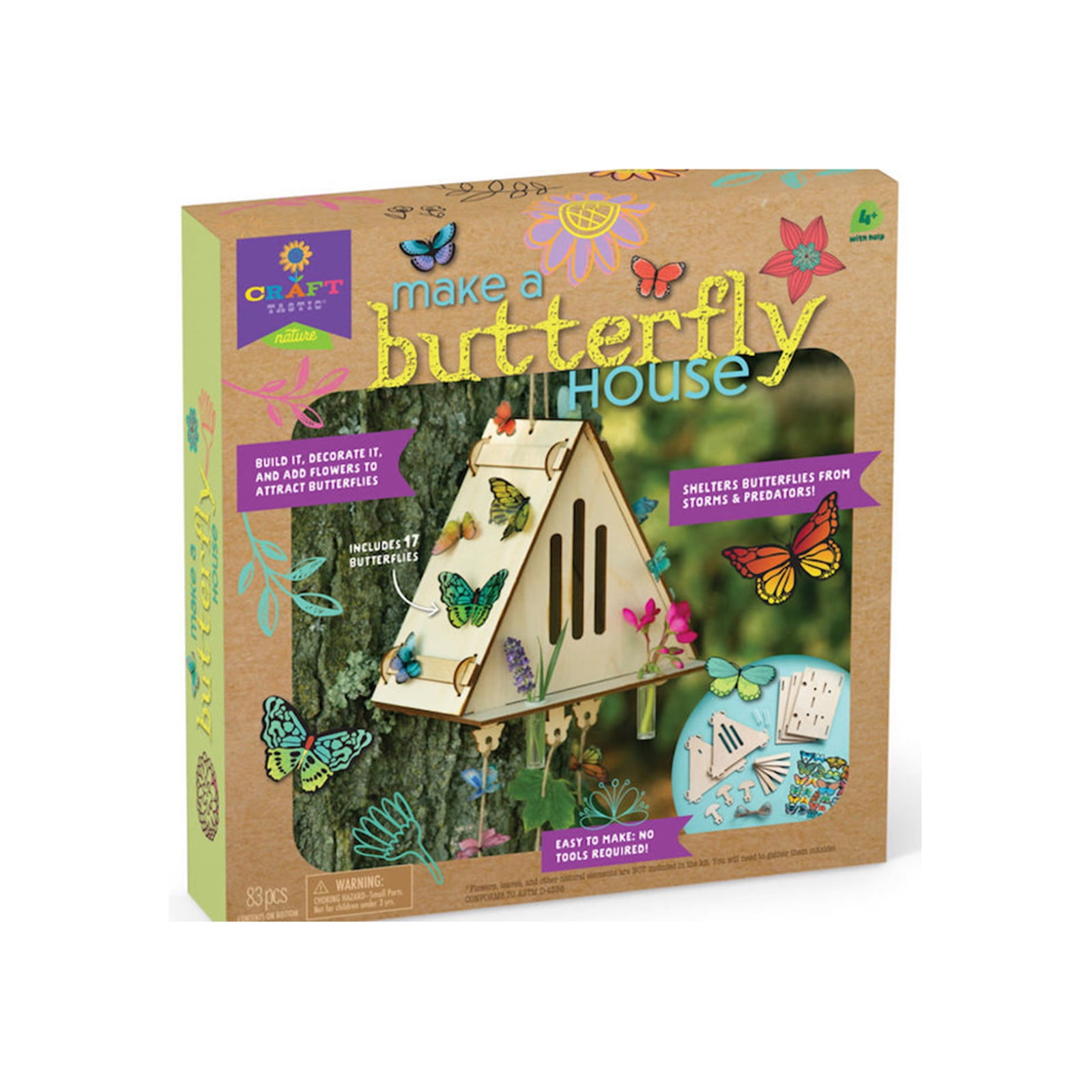 Playmonster Craft Tastic Make A Butterfly House Kit