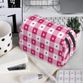 thumbnail image 7 of Kdxio Plaid Heart for Double Compartment Pen Case Oxford Organizer with Zipper Pockets for Students Artists, 7 of 7