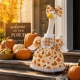 thumbnail image 2 of CuiLiyq Thanksgiving Porch Goose Clothes, Pumpkin Maple Leaf Print Dress with Bowknot for 23 Inch Goose Statue, Fabric Decorative Clothing for Farmhouse, Front Porch, Garden and Autumn Display, 2 of 9