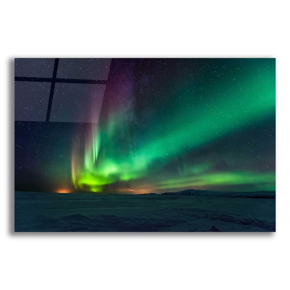 Epic Art 'Northern Lights Aurora Borealis 3' by Epic Portfolio, Acrylic Glass Wall Art, 16"x12"