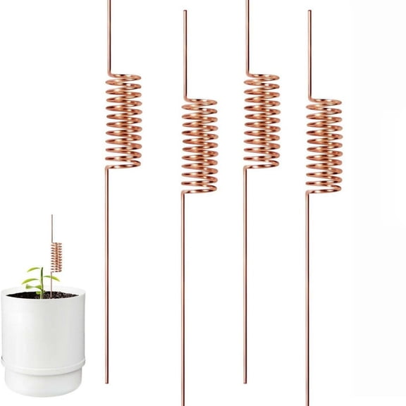 Eolstice Copper Rods for Garden, Spiral Rods for Plants, Garden Stakes, Outdoor Garden Supplies, 4Pcs