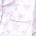 thumbnail image 5 of XIAOCHA Women's Bow Print Pajama Set Loose Short Sleeve Notched Collar Sleepwear Soft Playful Sleep Pajamas Set, 5 of 5
