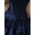 thumbnail image 6 of Navy Blue Sleeveless Fit & Flare Mini Dress With Tiered Ruffle Skirt And Bow Detail, 6 of 8
