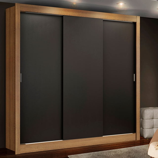 Ropero Closet Madesa Lyon Plus 3 Puertas Corredizas Marrón