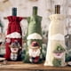 thumbnail image 3 of Bolsa tradicional clásica de la cubierta de la botella de vino de la Navidad de la arpillera de la tela escocesa del búfalo para la decoración de la Navidad, 3 of 4