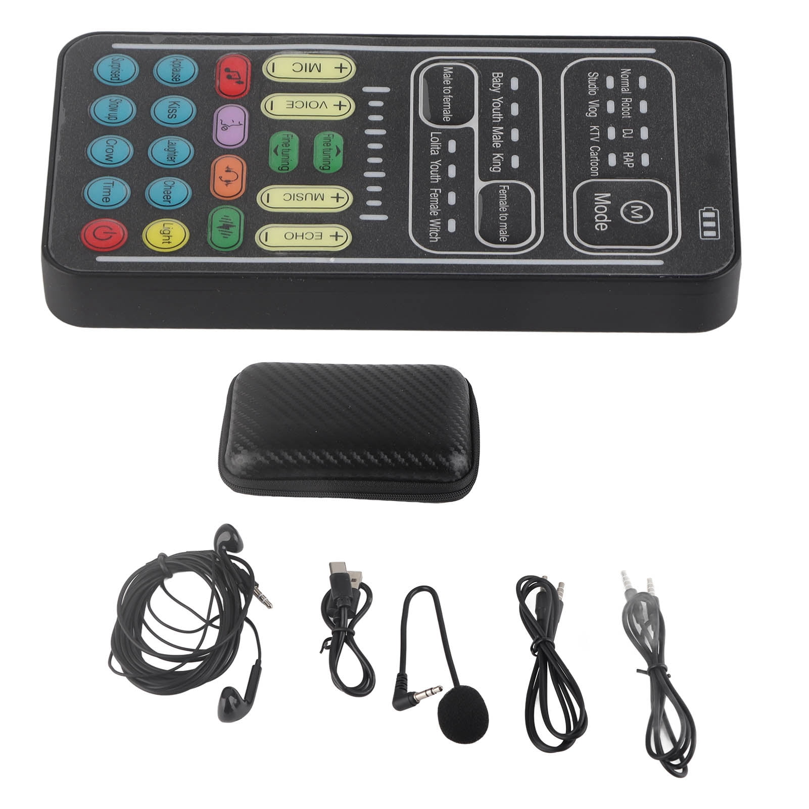 Voice Changer, I9 Voice Changer Set Portable Recording Mini Sound Card Live Streaming Mixer With Microphone Headphones
