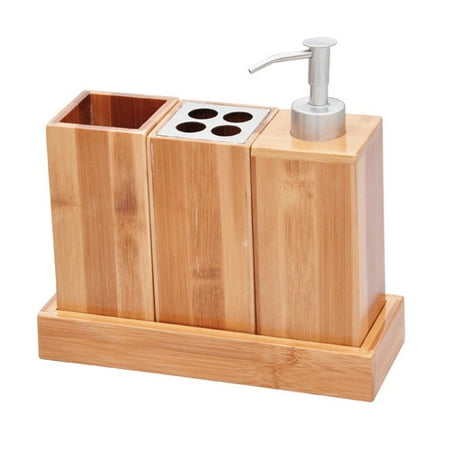 Bath Set Bath Caddy - 100% Natural Bamboo - By Trademark Innovations