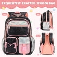thumbnail image 7 of DAKIMOE School Backpack for Teens Cute Girlish Middle High School Bookbag Large Capacity Lightweight Waterproof Daypack for College Students, Black and Pink, 7 of 7