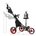thumbnail image 3 of Goplus Folding 3 Wheels Golf Push Cart W/Seat Scoreboard Adjustable Handle Red, 3 of 10
