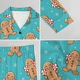 thumbnail image 6 of Top-kevin Pajama Sets for Womens Gingerbread Candy Canes Hearts Loose Button Down Long Sleeve Shirts And Pants Set, 6 of 6