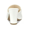 thumbnail image 2 of BLISSFUL STEP Women's Slip on Block Heel Slide Sandals Mules White 8.5, 2 of 8