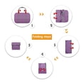 thumbnail image 7 of Wandf Foldable Travel Duffel Bag Luggage Sports Gym Water Resistant Nylon (E-Denim Purple with Strap), 7 of 7