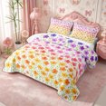 thumbnail image 3 of Manfei Gradient Blossom Bed Spread Queen 3pcs,Spring Garden Queen Coverlet Set,1 Quilt and 2 Pillowcases, 3 of 7