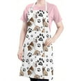 thumbnail image 5 of Bulldog Dog and Footprints Apron-Garden Aprons for Women with Pockets-Cotton Linen Waterproof Kitchen Cooking Gardening Aprons Adjustable for Kitchen,Cooking,BBQ and Salon 33x27 Inch, 5 of 7