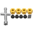 thumbnail image 1 of Adaptador de Cubo Hexagonal Sincero para Ruedas 12 mm 9 mm de Grosor M4 RC 1/10 Oro, 1 of 10