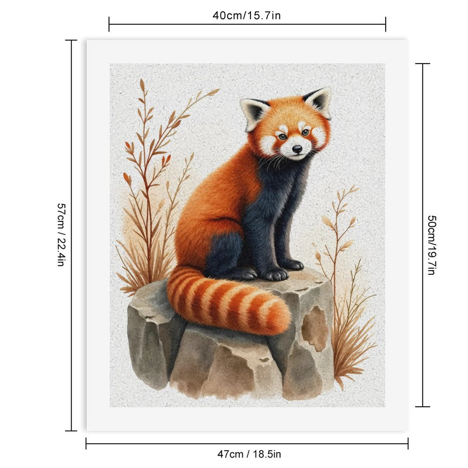 Paint by Numbers Kit for Adults, Red Panda On Rock With Foliage Paint by Numbers, Easy Paint by Numbers Kit for Adults Beginner, DIY Adult Paint by Number Kits on Canvas, 12x16in Home Decor