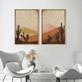 thumbnail image 4 of IDEA4WALL Framed Canvas Print Wall Art Set Cactus & Southwest Desert Landscape Art Geometric Minimal Modern Art Farmhouse/Country Wall Decor for Living Room, Bedroom, Office - 24"x36"x2 Natural, 4 of 5