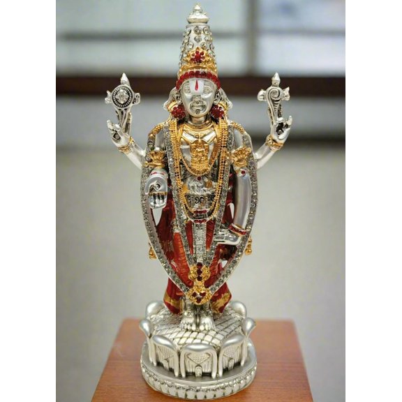 german silver multicolor stone studded balaji idol for home/office/ gift item
