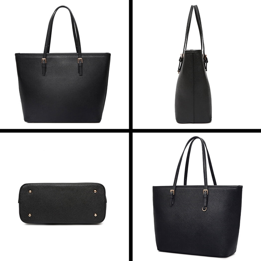 Ladies Handbag Tote Simple Casual Large Shoulder Bag Top Handle Handbag for Business for Women(Black)