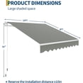 thumbnail image 6 of Rugerasy 10x8FT Retractable Awning,Waterproof Patio Awning,Sun Shade Awning with Manual Crank Handle,Aluminum Frame for Deck,Gray, 6 of 7