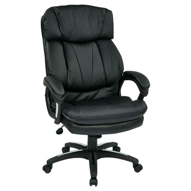 Office Star Products Faux Leather Executive Chair - Walmart.com