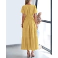 thumbnail image 3 of Vestido casual BTFBM Summer 2025 con cuello en V y manga corta amarillo, 3 of 9