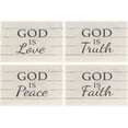 thumbnail image 1 of Inspirational Quotes God is Love Rectangular Placemats Set of 4, Rustic Religious Christian Table Mats, 12x18 Inch, Christian Home Decor, 1 of 5