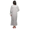 thumbnail image 4 of Moomaya Printed Long Sleeve Maxi Nightdress Button Down Cotton Sleepwear Gown, 4 of 5