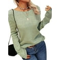 thumbnail image 2 of Women Autumn Winter Colorblock Pullover Sweaters Round Neck Striped Slim Fitting Knitwear Tops, 2 of 9