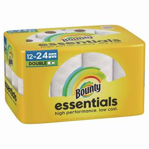 Bounty Essentials Select-A-Size Kitchen Roll Paper Towels, 2-Ply, 108 Sheets/Roll, 12 Rolls/Carton