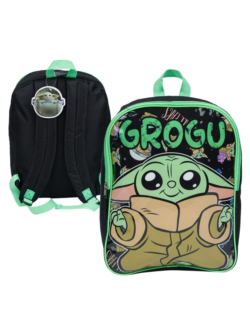 herschel baby yoda backpack Set - Bundle of 16" Mandalorian Backpack for Boys with Water Bottle, Stickers, More | Star Wars School Supplies 16H x 12W x 5D Grogu Mini Backpack by Bioworld