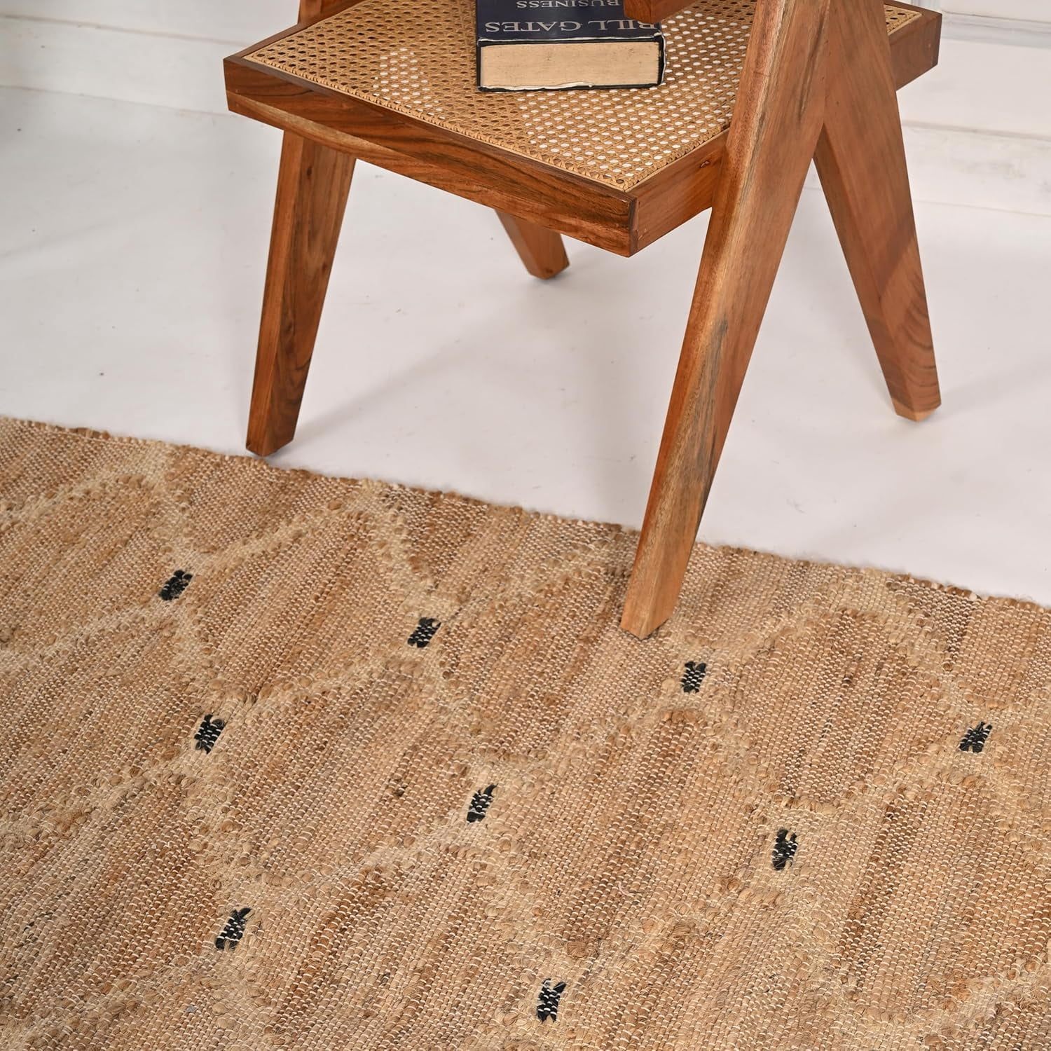 KLAVATE Abstract Geometric Flatweave Modern Decor Jute Rug