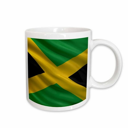 

3dRose Flag of Jamaica waving in the wind Ceramic Mug 15-ounce