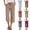 15# Khaki, variant on Women's Casual Wide Leg Capri Pants Elastic Waist Drawstring Lightweight Cropped Trousers with Pockets Vermilion M