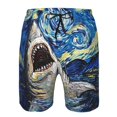thumbnail image 3 of Balery Vintage Starry Sky Shark Traje de Baño Estilo Hawaiano para Hombre, Shorts de Secado Rápido con Bolsillos-Medium, 3 of 6