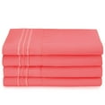 thumbnail image 4 of Clara Clark Premier 1800 Collection Bed Sheet Set with Extra Pillowcases Wrinkle, Fade & Stain Resistant, Twin, Coral Pink, 4 of 4