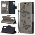 thumbnail image 2 of Dteck Case For Samsung Galaxy Note 10 Plus Fashion Wallet Purse 3D Embossed Butterflies Premuim PU Leather Flip Cover Ultra Slim TPU Inner Bumper Hand Strap Magnetic Card Slots Gray, 2 of 5